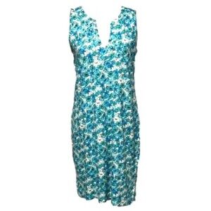 Lands End Floral Sleeveless Dress in Blue, Teal and White size XS
